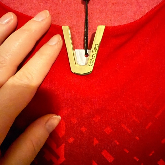 Calvin Klein Red and Black Sleeveless Tank Top - Picture 3 of 5